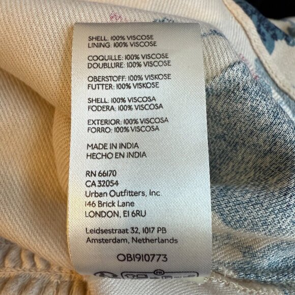 Free People Francesca Floral Print Mini Dress Women's Medium Warm Ivory Boho NWT - Picture 16 of 16